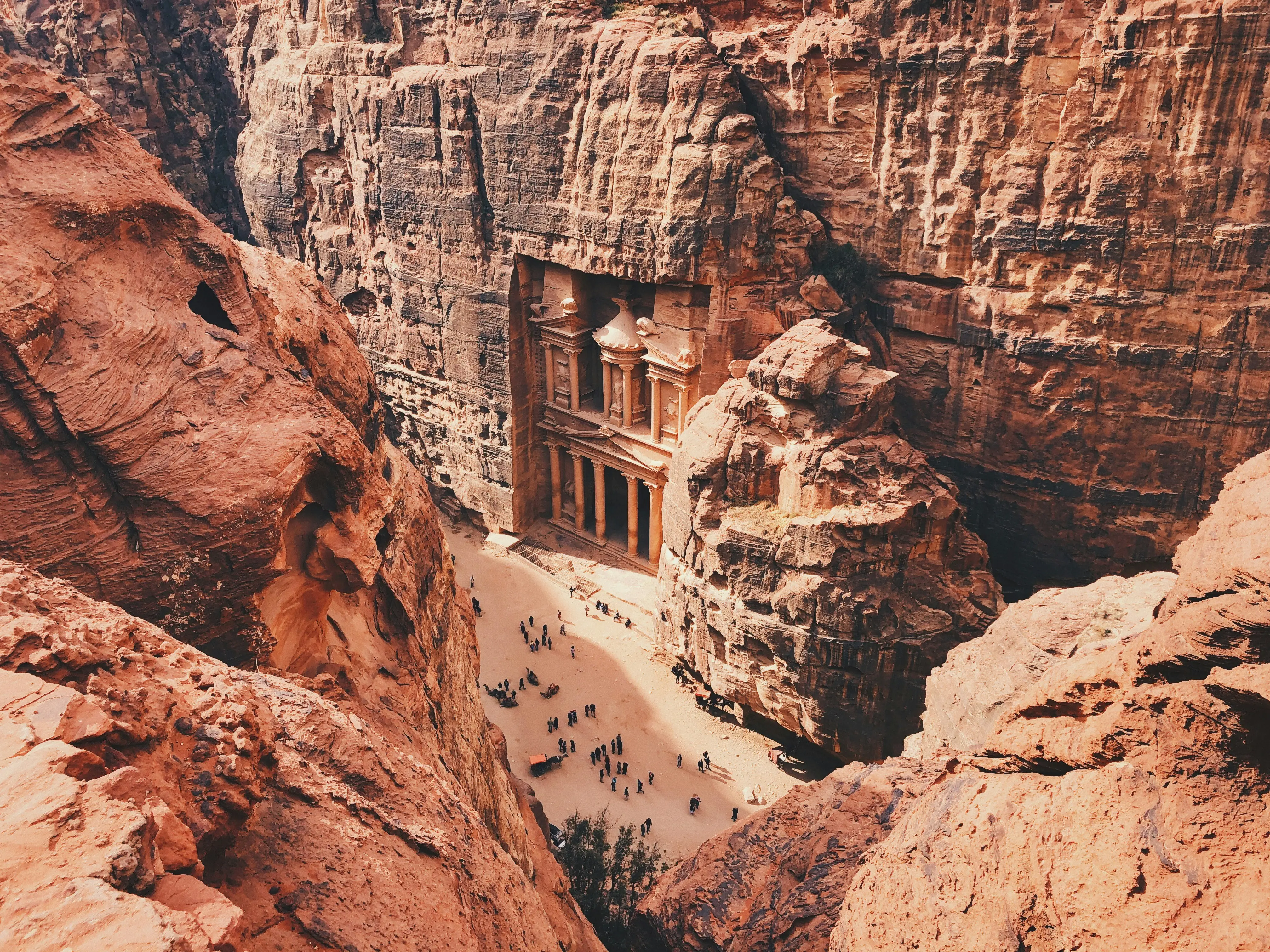 Petra stone facades in Jordan